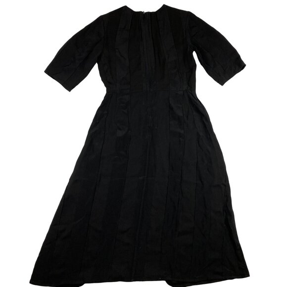 NWT Everlane The City Stripe Ruched Dress Midi Black Size 2 - Picture 5 of 16